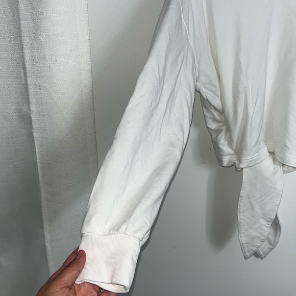 Athleta yoga open back cross tie sweater top tencell Cotton blend - Picture 6 of 10